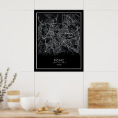 Rom City Map - Rom Black Map Poster (Küche)