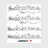 Rom City Skyline Aufkleber (Blatt)