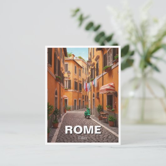 Rom Cobblestone Straße Italien Postkarte (Stehend Vorderseite)