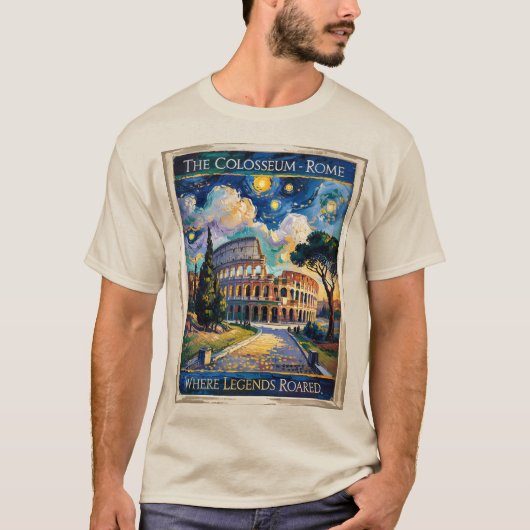Rom Colosseum Itlay Sehenswürdigkeit Retro Van Gog T-Shirt (Vorderseite)