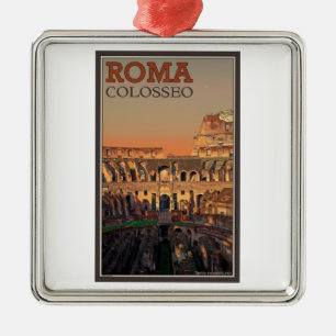 Rom - Colosseum und der Mond Silbernes Ornament