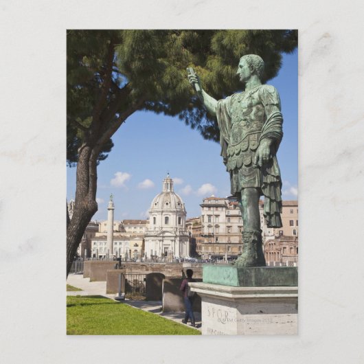 Rom, das Forum, die Statue von Cesar Postkarte (Vorderseite)