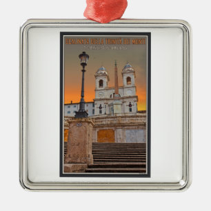 Rom - Die Spanische Treppe Silbernes Ornament