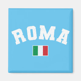 Rom Distressive Athletic Typografy w Italian Flag Magnet