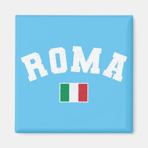 Rom Distressive Athletic Typografy w Italian Flag Magnet