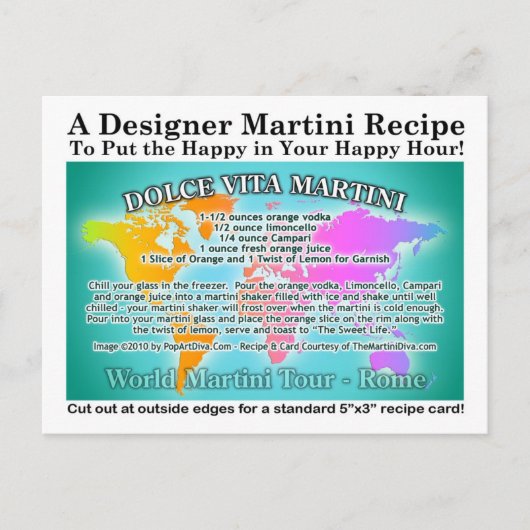 Rom Dolce Vita World Tour Martini Rezept Karte (Vorderseite)