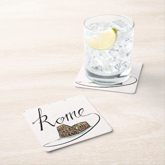 Rom-Handbriefgestaltung Rechteckiger Pappuntersetzer (Vor Ort)