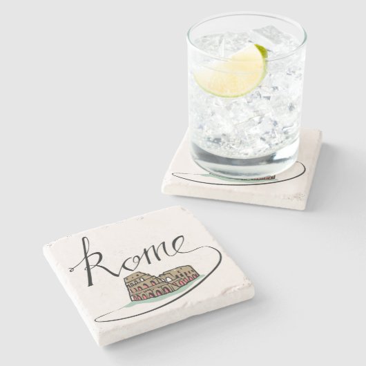 Rom-Handbriefgestaltung Steinuntersetzer (Seitenansicht)