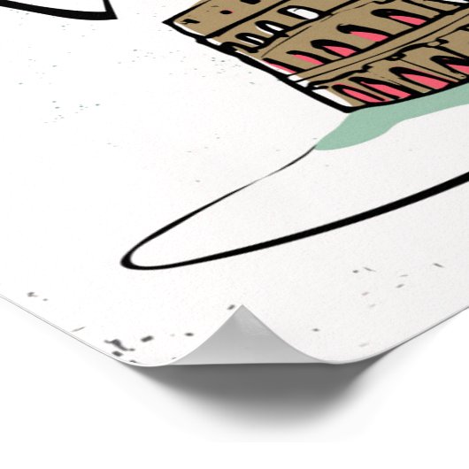 Rom Handschrift Design Poster (Ecke)