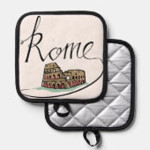 Rom Handschrift Design Topflappen (Vorderseite/Rückseite)