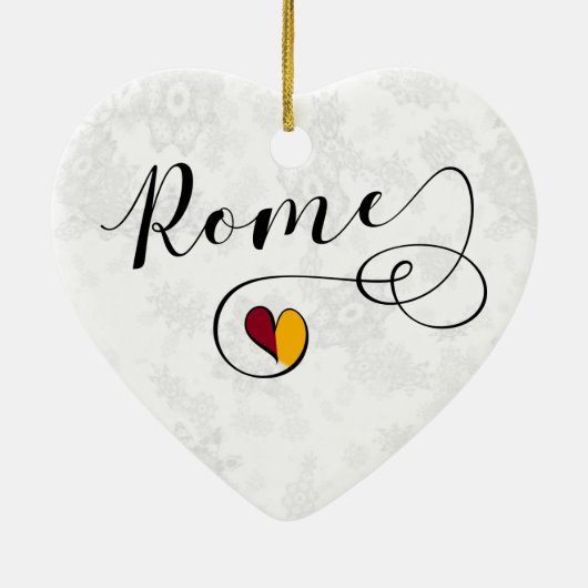 Rom-Herz, Weihnachtsbaum-Verzierung, Italien Keramikornament (Hinten)