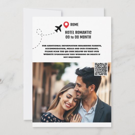 Rom Hochzeit in Urlaubsort Sehenswürdigkeiten Foto Save The Date (Rückseite)