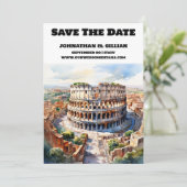 Rom Hochzeit speichern das Datum moderne Aquarellf Save The Date (Stehend Vorderseite)