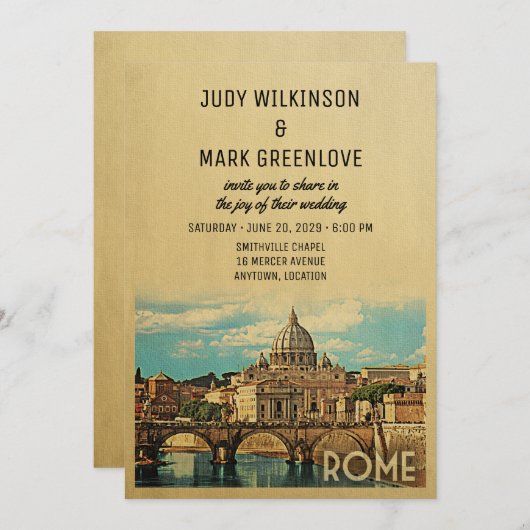 Rom Hochzeitseinladung Italien Einladung (Vorne/Hinten)