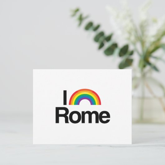 ROM - I LIEBE PRIDE -.pnng Postkarte (Stehend Vorderseite)