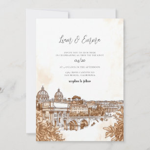 Rom Italien Aquarell Hochzeit Einladung