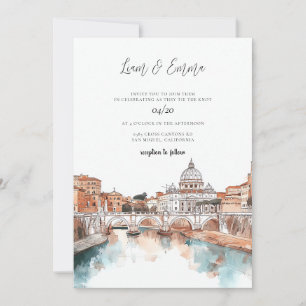 Rom Italien Aquarell Hochzeit Einladung