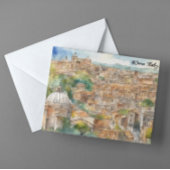 Rom Italien Aquarellmalerei Panoramaaussicht Postkarte