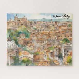Rom Italien Aquarellmalerei Panoramablick Puzzle