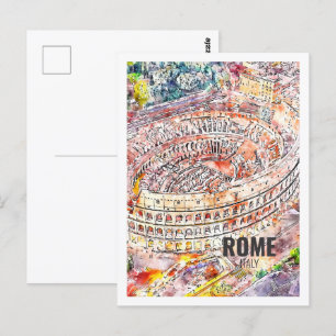 Rom Italien Berühmte Wasserfarbskizze Postkarte