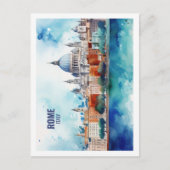 Rom Italien Berühmter Reiseort Wasserfarben Postkarte (Vorderseite)