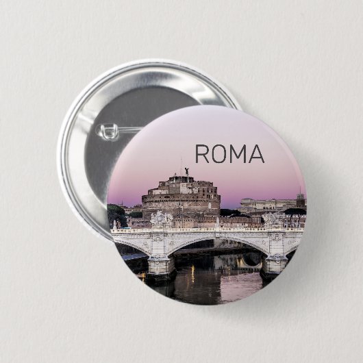 Rom Italien Castel Sant'Angelo Bridge Button (Vorne & Hinten)