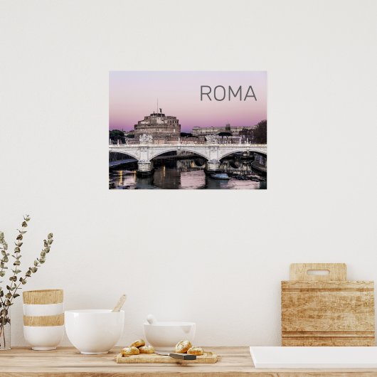Rom Italien Castel Sant'Angelo Bridge Poster (Küche)