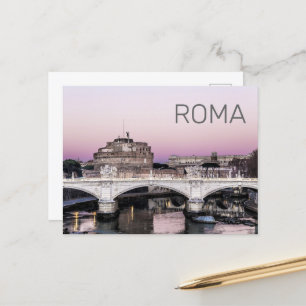 Rom Italien Castel Sant'Angelo Brücke Sonnenunterg Feiertagspostkarte