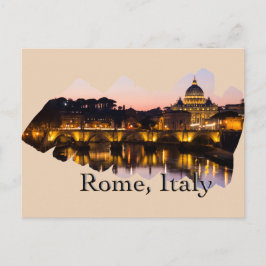 Rom, Italien: Die romantische Stadt in der Nacht Postkarte