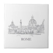 Rom Italien Domes and Obelisk Pen and Ink Sketch Fliese (Vorderseite)