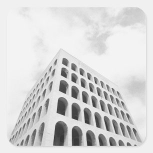 Rom Italien, EUR Palazzo del Lavoro Quadratischer Aufkleber