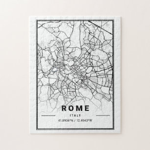 Rom Italien - Europa Stadtplan Minimalistische Kun Puzzle