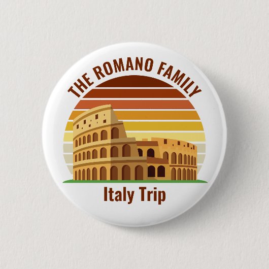 Rom Italien Familienreise Kolosseum Sunset Custom Button (Vorderseite)