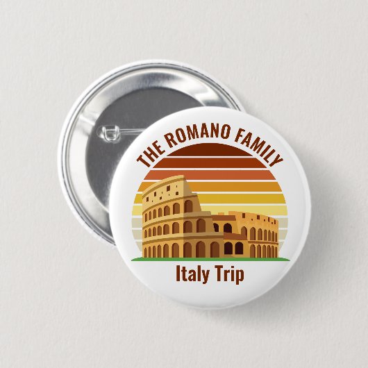 Rom Italien Familienreise Kolosseum Sunset Custom Button (Vorne & Hinten)