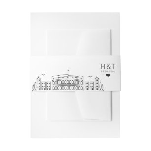 Rom-Italien-Hochzeit Stilisierte Skyline Monogra Einladungsbanderole