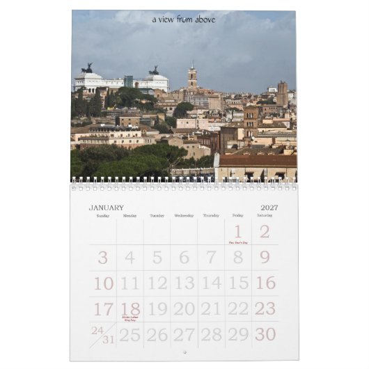 Rom, Italien Kalender (Jan 2027)