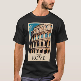 Rom Italien Kolloseum Illustration Reisen Kunst T-Shirt