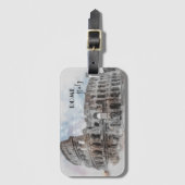 Rom Italien Kolloseum Vintage Gepäckanhänger (Vorderseite Vertikal)