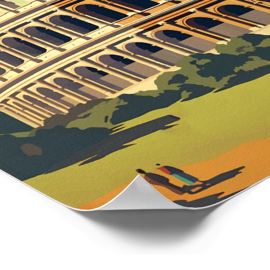 Rom Italien Kolloseum Vintage Poster (Ecke)