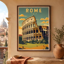 Rom Italien Kolloseum Vintage Poster