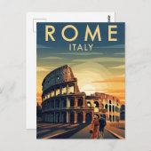 Rom Italien Kolloseum Vintage Postkarte (Vorne/Hinten)