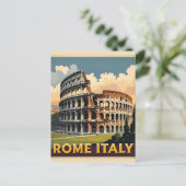 Rom Italien Kolloseum Vintage Postkarte (Stehend Vorderseite)