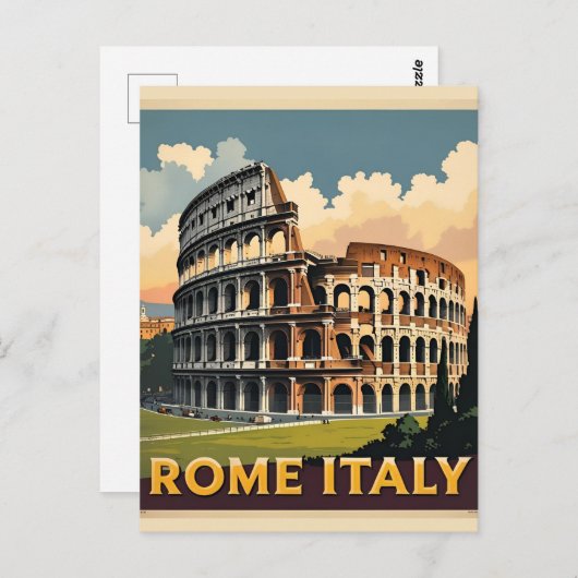 Rom Italien Kolloseum Vintage Postkarte (Vorne/Hinten)