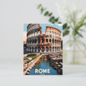 Rom Italien Kolloseum Vintage Postkarte (Stehend Vorderseite)