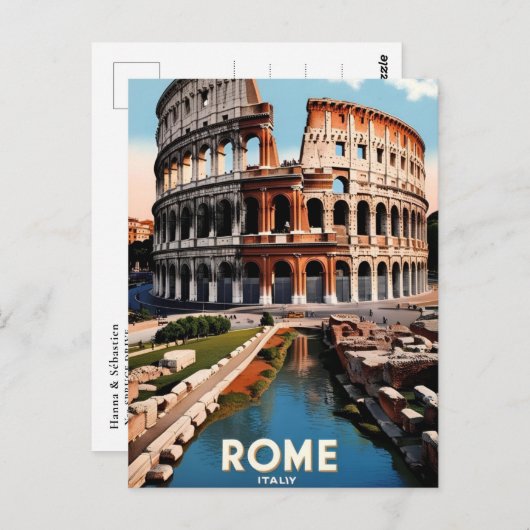 Rom Italien Kolloseum Vintage Postkarte (Vorne/Hinten)