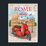 Rom Italien Kolloseum Vintage Stadt Postkarte<br><div class="desc">Vintag,  Retro,  Reisen,  modern,  Aquarell,  Classic,  Rom,  Italien Kolosseum,  Italienisch,  Kolosseum, </div>