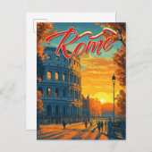 Rom, Italien: Kolosseum Adventure Travel Postkarte (Vorne/Hinten)