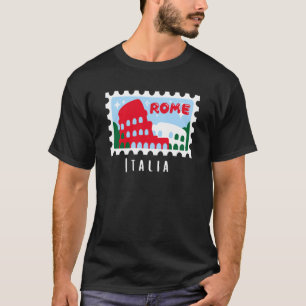 Rom Italien Kolosseum Briefmarke Italophile Souven T-Shirt