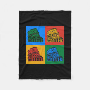 Rom Italien Kolosseum Pop Art Farben Portrait Reis Fleecedecke
