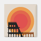 Rom, Italien Kolosseum Postcard Vintag Magnet (Vorne)